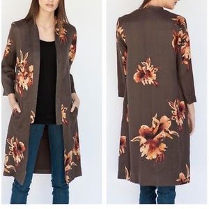 Free People Floral Print Kimono Jacket Sz S
